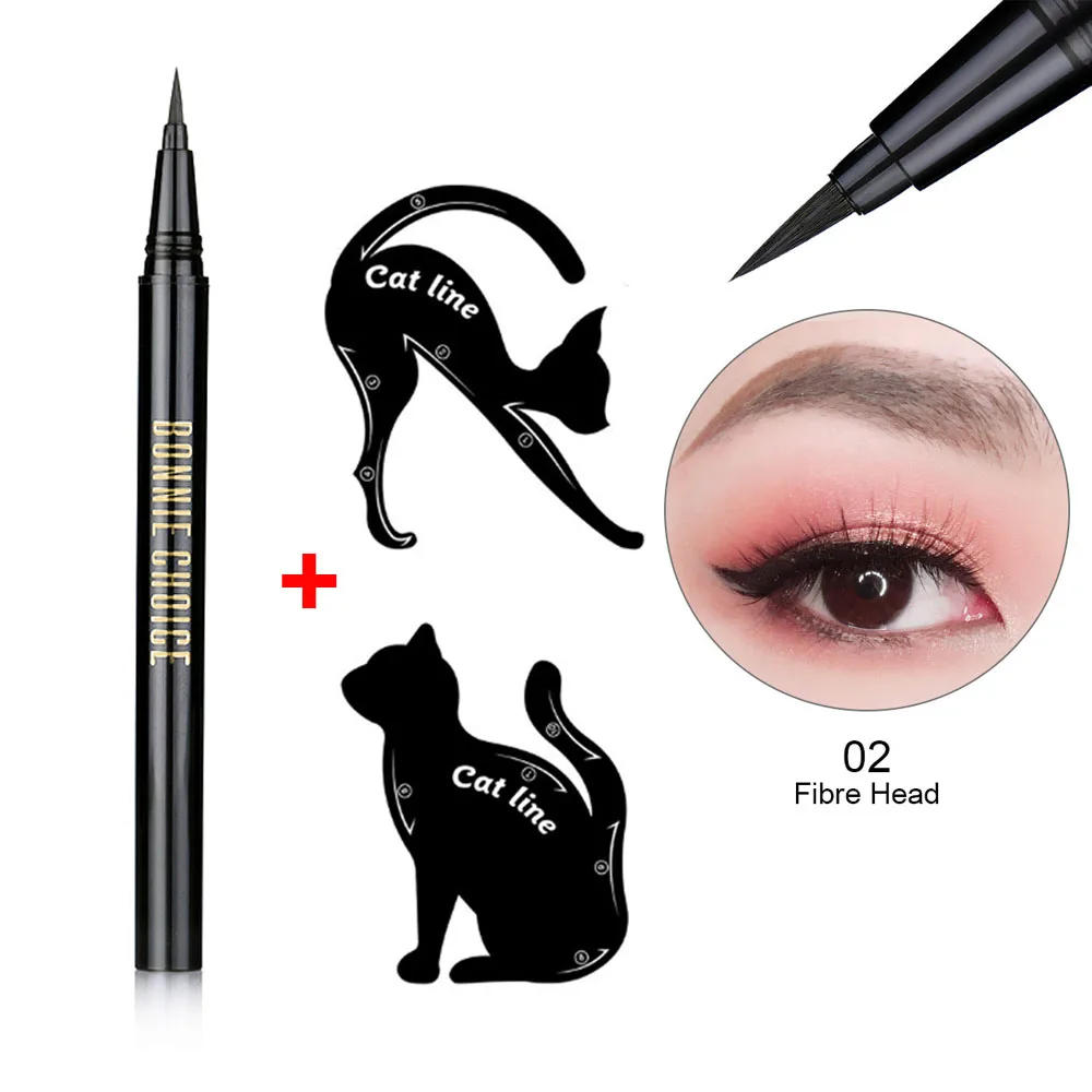 Fiber head stencil Bonnie Choice подводка для глаз черная натуральная жидкая подводка для глаз Ручка долговечная Водостойкая Подводка для глаз штамп инструмент Косметика Макияж инструменты - Цвет: Fiber head stencil
