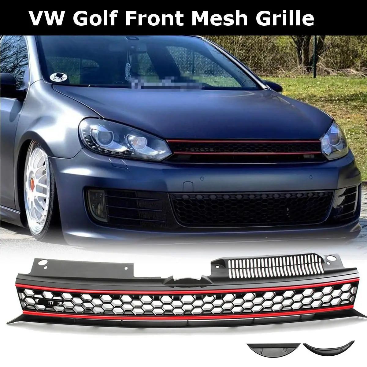 Передняя решетка из АБС пластика для VW Golf 6 MK6 2010 2014|Амортизаторы| |