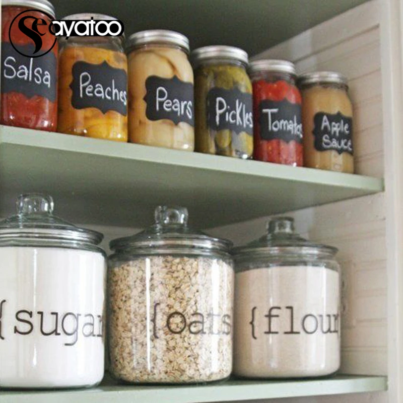 

56pcs Chalkboard Blackboard Erasable Label Vinyl Wall Decal Sticker Bottle Cup Mini Stickers 40x58cm
