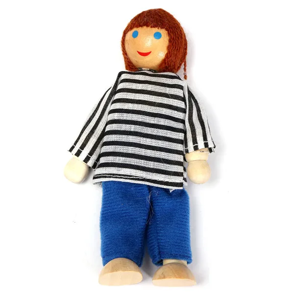 Счастливый Кукольный дом семейные куклы маленький деревянный игрушечный набор