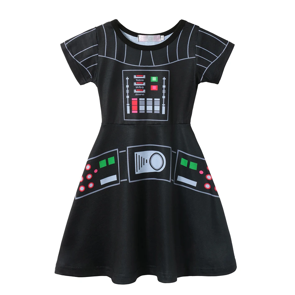 Girls Black Knight Dress Star War Costumes Kids Casual Summer Cosplay Clothes Children Party Halloween up for 2-7 Yrs | Детская одежда