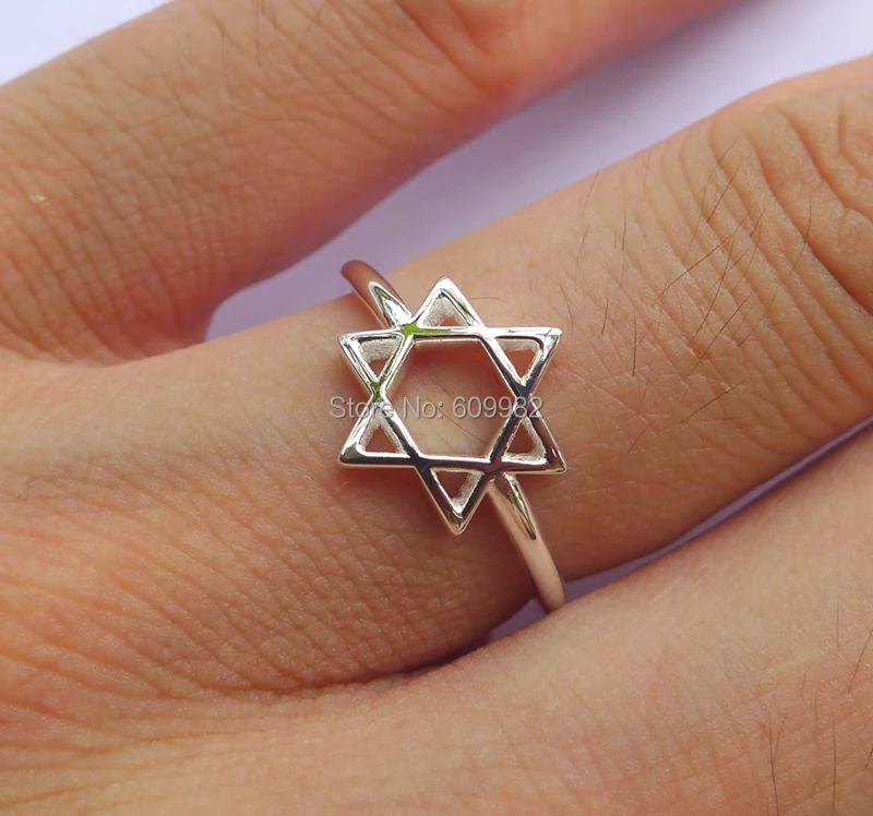 Кольцо звезда давида из чистого серебра все размеры (от 3 до 16) | Украшения и