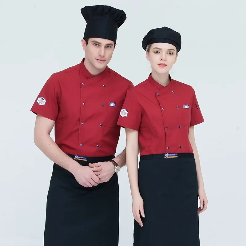 Мужская куртка шеф повара с коротким рукавом пальто для в отеле женские модели