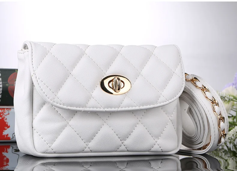 white leather Jiessie& Angela модная Женская поясная сумка кожаная поясная сумка Роскошная поясная сумка для женщин поясная сумка Сумочка чехол черный поясная сумка - Цвет: white leather
