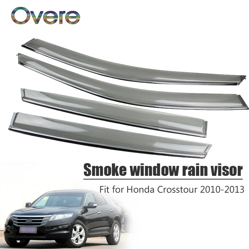 

Overe 4 шт./1 комплект Дымовое окно дождевой козырек для Honda Crosstour 2.4L 3.5L 2010 2011 2012 2013 навесы укрытия аксессуары