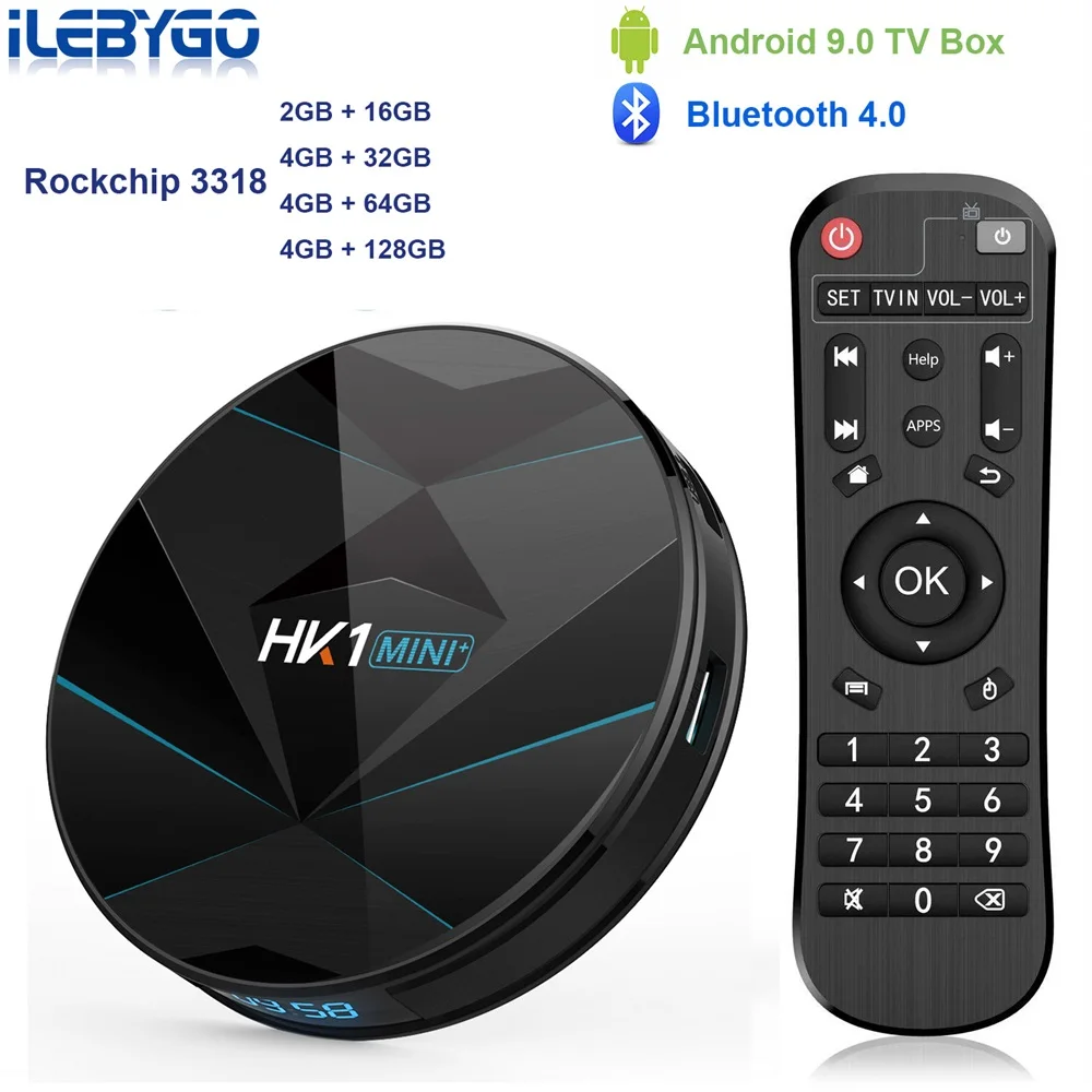 HK1 мини Plus Android 9 0 ТВ коробка 4 Гб 64 RK3318 Core 2 г/5G Wi Fi K HD Smart tv Декодер каналов