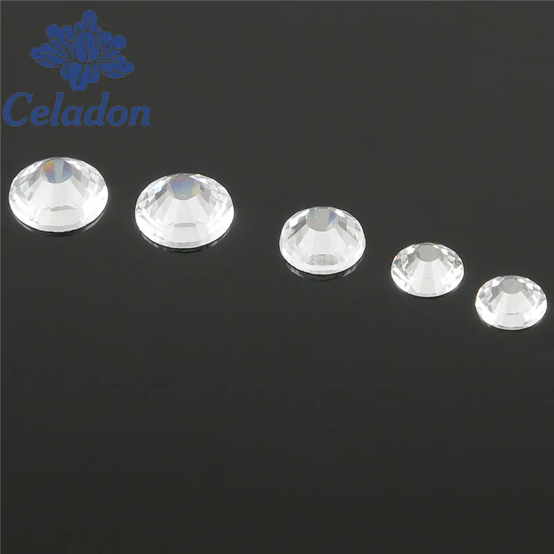 Серебряные Стразы 1 3-8 0 мм белые стразы с плоской задней поверхностью блестящие