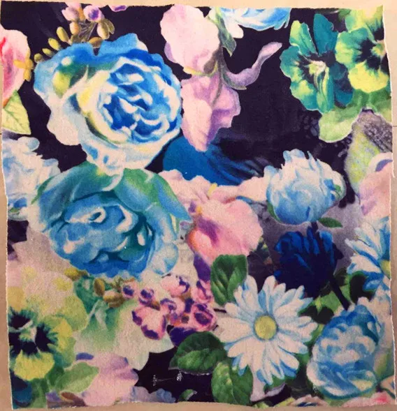 

150cm wide printed flower single jersey fabric,beige base slight fleece finishing spandex fabric,soft&elegant,XERY-XT900