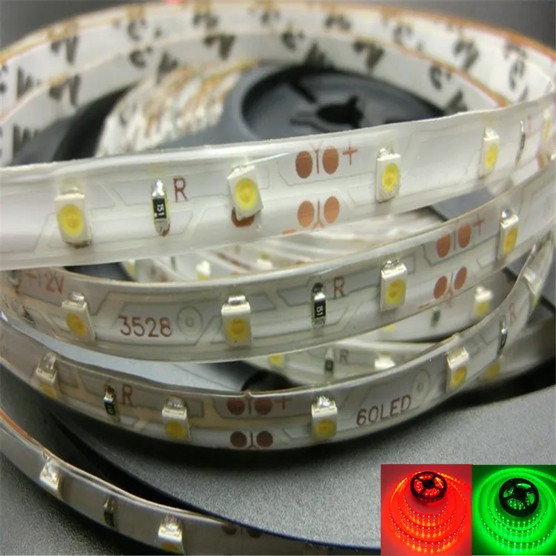 Бесплатная доставка Водонепроницаемый Светодиодная лента 5 м/рулонов 3528SMD dc12V