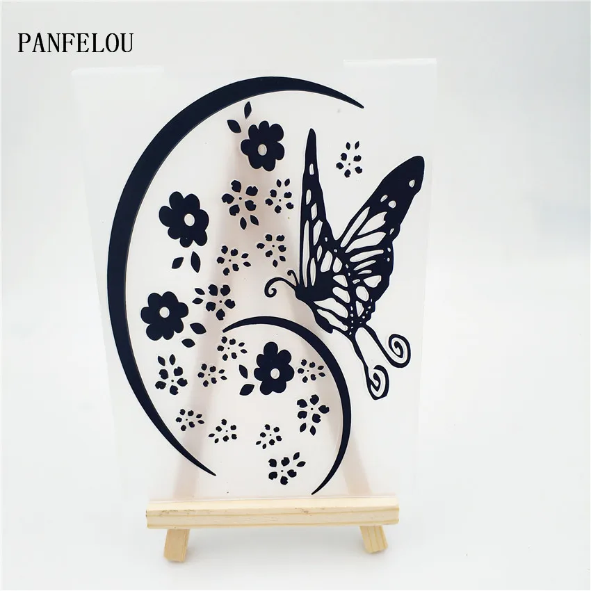 PANFELOU Butterfly Буш папки для тиснения пластика скрапбукинга DIY шаблон помадки торт