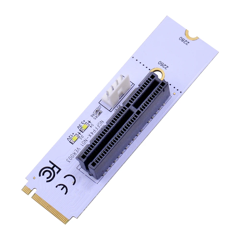 CHIPAL 10 шт. PCI E 4X к NGFF M.2 Райзер карта M2 M ключ адаптеру EXPRESS X4 со светодиодным