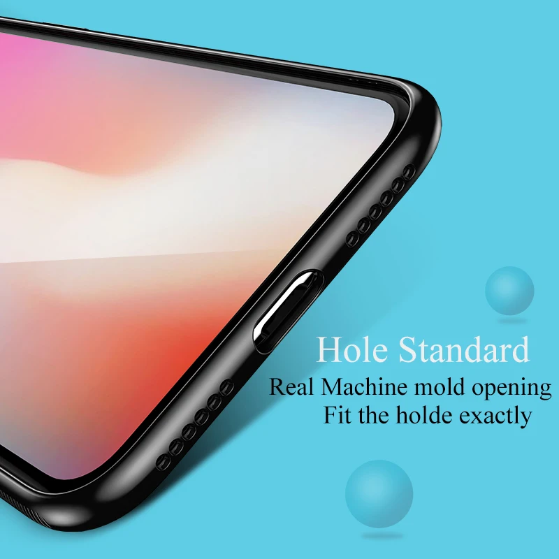 Чехол TOTU Deluxe из ТПУ и закаленного стекла для iPhone X 10 чехол с крючком мобильного