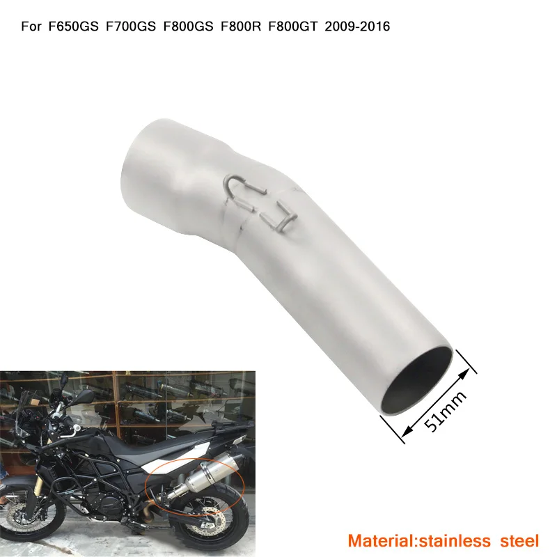 

For BMW F650GS F700GS F800GS F800R F800GT 2009-2016 Motorcycle Middle pipe Exhaust Pipe Non-Destructive Mounted Muffler System