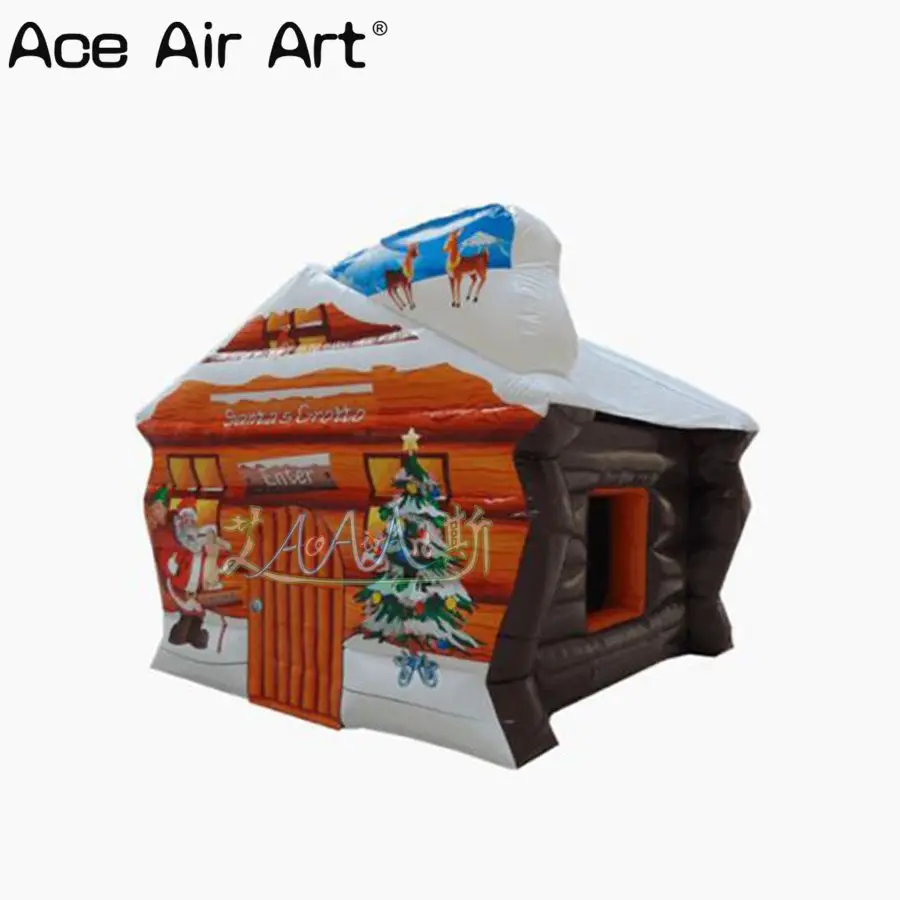 

new design inflatable Xmas santa claus grotto ,inflated Christmas santa house tent for sale