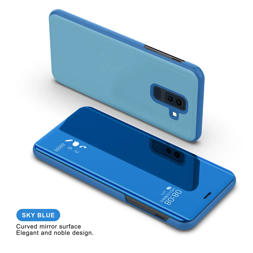 Сенсорный Чехол-подставка чехол для samsung A9 звезды примечание 9 8 5 S9 S8 S7 S6 Edge Plus A6 A8 J6 J8 A3 A5 A7 зеркало 360 Полное покрытие