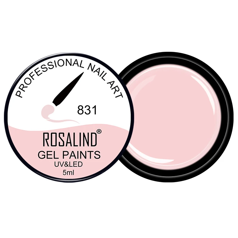 Профессиональный замачиваемый светодиодный гель для ногтей, арт Rosalind, фирменный пигмент, розовый, красный, телесный стиль, красочная живопись, УФ-гель для ногтей - Цвет: 831