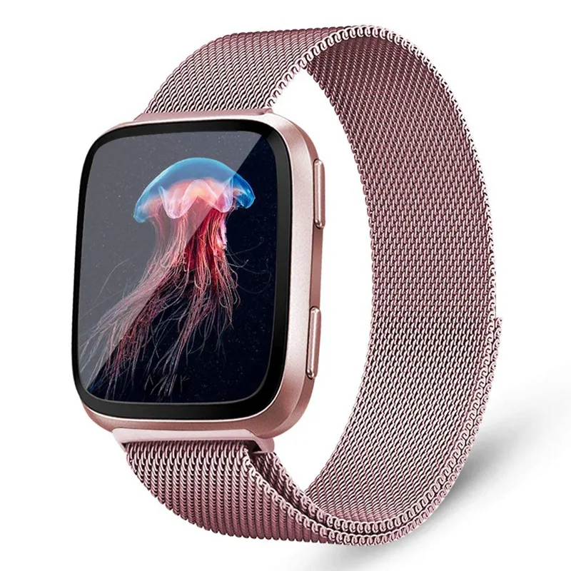 Металлический ремешок из нержавеющей стали для Fitbit Versa Lite на запястье смарт-часов
