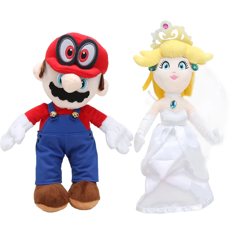 Набор из 2 Super Mario игрушки 25 см Odyssey свадебное платье жениха костюм Марио Принцесса Персик каппи кошка плюшевые игрушки куклы хэллоуин Игрушка
