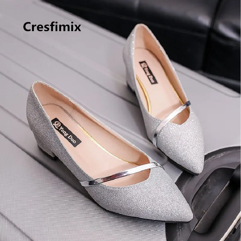 

Женские повседневные туфли Marlisasa из высококачественной искусственной кожи на высоком каблуке, женские повседневные Серебристые удобные ту...