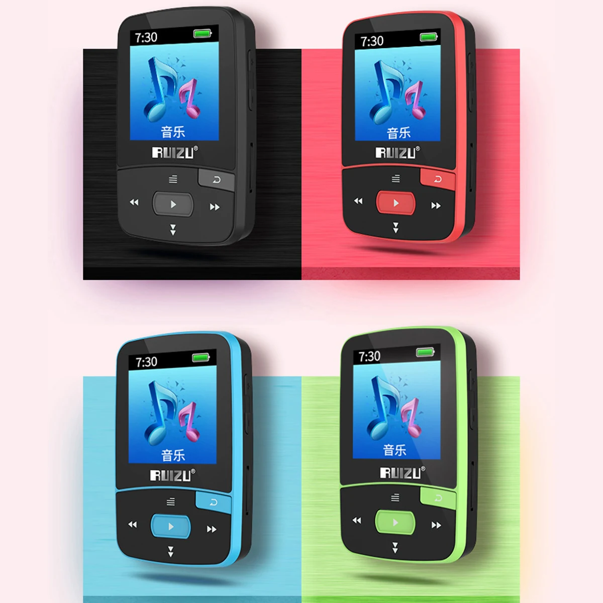 Ruizu Mini Sport Audio Bluetooth Mp3 плеер Музыкальный Аудио Hi-Fi MP3 Mp-3 с fm-радио цифровой Hifi экран