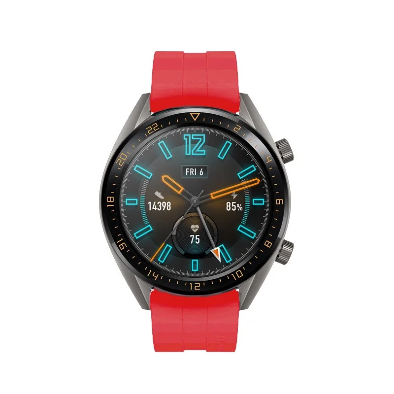 red Для часов huawei GT 2 ремешок классический и samsung galaxy Watch 46 мм amazfit ремешок Bip силиконовый 22 мм ремешок для часов gear S3 браслет - Цвет ремешка: red