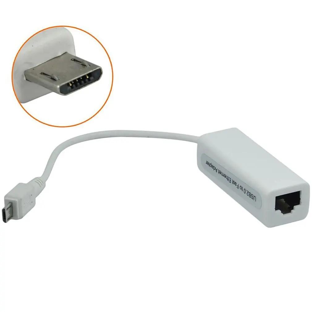 Micro USB 2 0 5 Pin к Ethernet 10/100 Мбит/с RJ45 сети LAN Карта адаптера для планшета|Кабели VGA| |