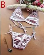 B1 Три точки сексуальные бикини из двух частей лакированная кожа бум купальник грудь бар шоу V шеи Купальники Косплей Униформа пляжная одежда - Цвет: B1