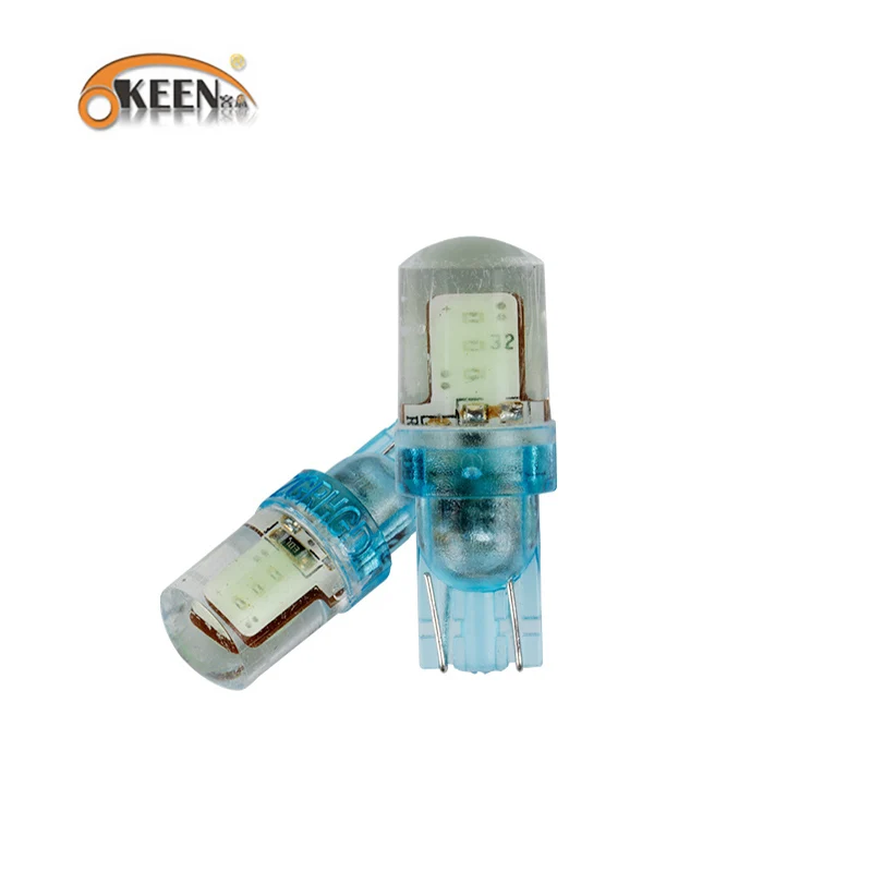 OKEEN 10 шт. силикон 12 в led t10 COB 6smd белый/красный/синий/зеленый/янтарный/светло голубой