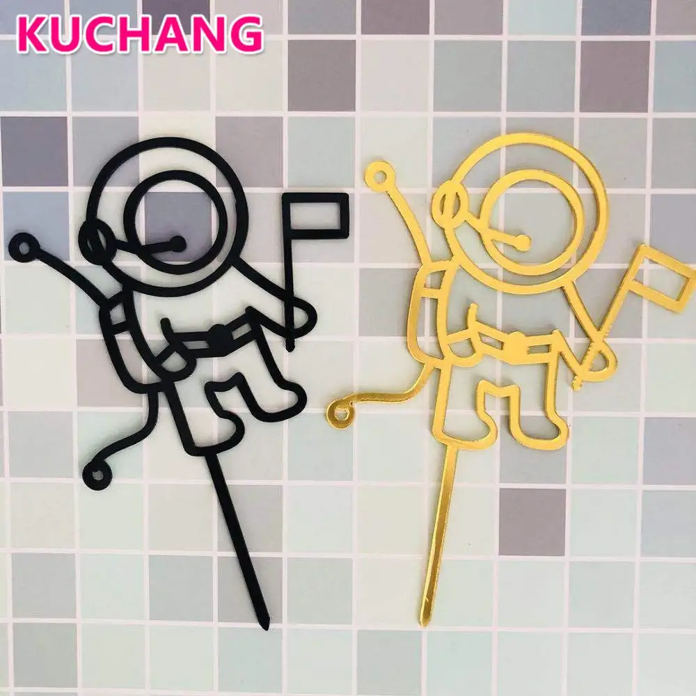 Пространство серии космонавты и ракеты торт Топпер флаг десерт украшения День