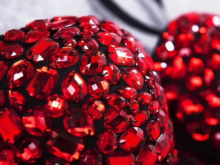 Для женщин Hademade Sexy Red Diamond летняя майка с бретелями бретели пикантные топы бюстгальтер с мягкой чашкой Топ вечерние производительность ночной клуб