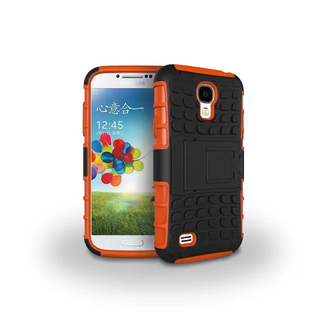 Для samsung Galaxy S4 S 4 GT i9500 i9508 i9505 чехол двухслойная гибридная силиконовая Броня Пластиковый ударопрочный Твердый Чехол-подставка для телефона