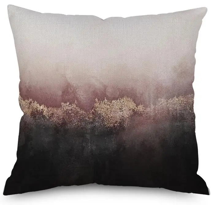 Nordic Style Watercolor Geometry Throw Cushions Creative Ink Mountaion Stone Geometric Printed Plush Chair Pillow Seat Pad - Цвет: A12