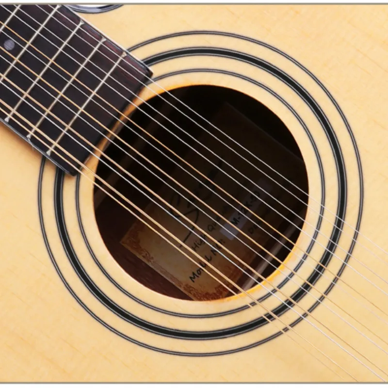 Гитара акустическая электрическая гитара стальная струна ель D-Body Guitarra 12 струн поп-фолк Cutaway Глянцевая установка звукоснимателя