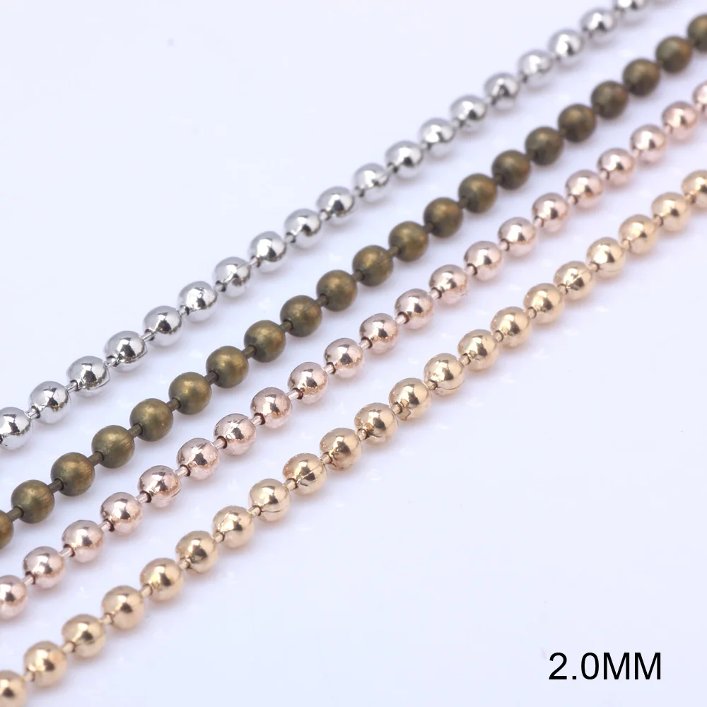 

OlingArt 2MM 3M/lot Plating four colors Ball Link Chains For bracelet necklace earrings tassels DIY Jewelry making
