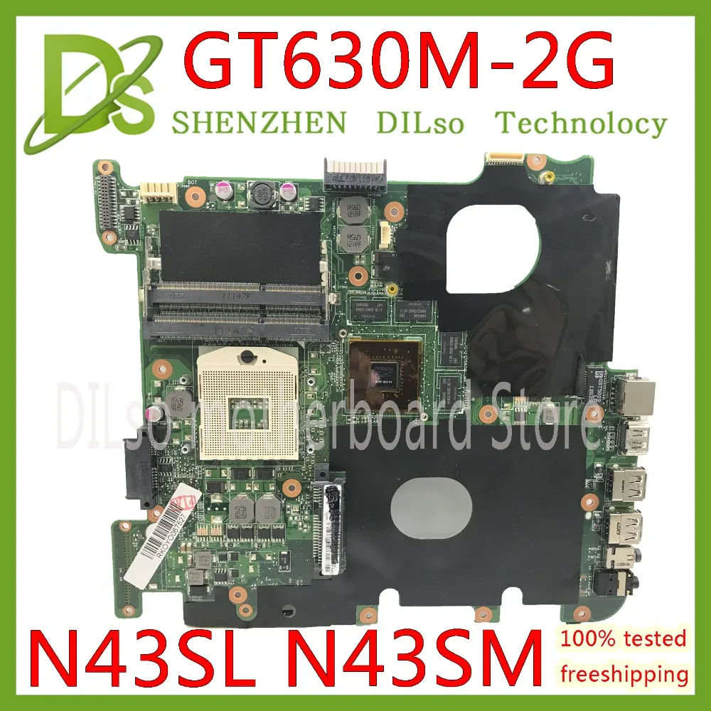Kefu N43SL Материнская плата Asus N43S N43SM N43SL Материнская плата ноутбука GT630M 2 GB видеокартой N43SM материнская плата Тесты