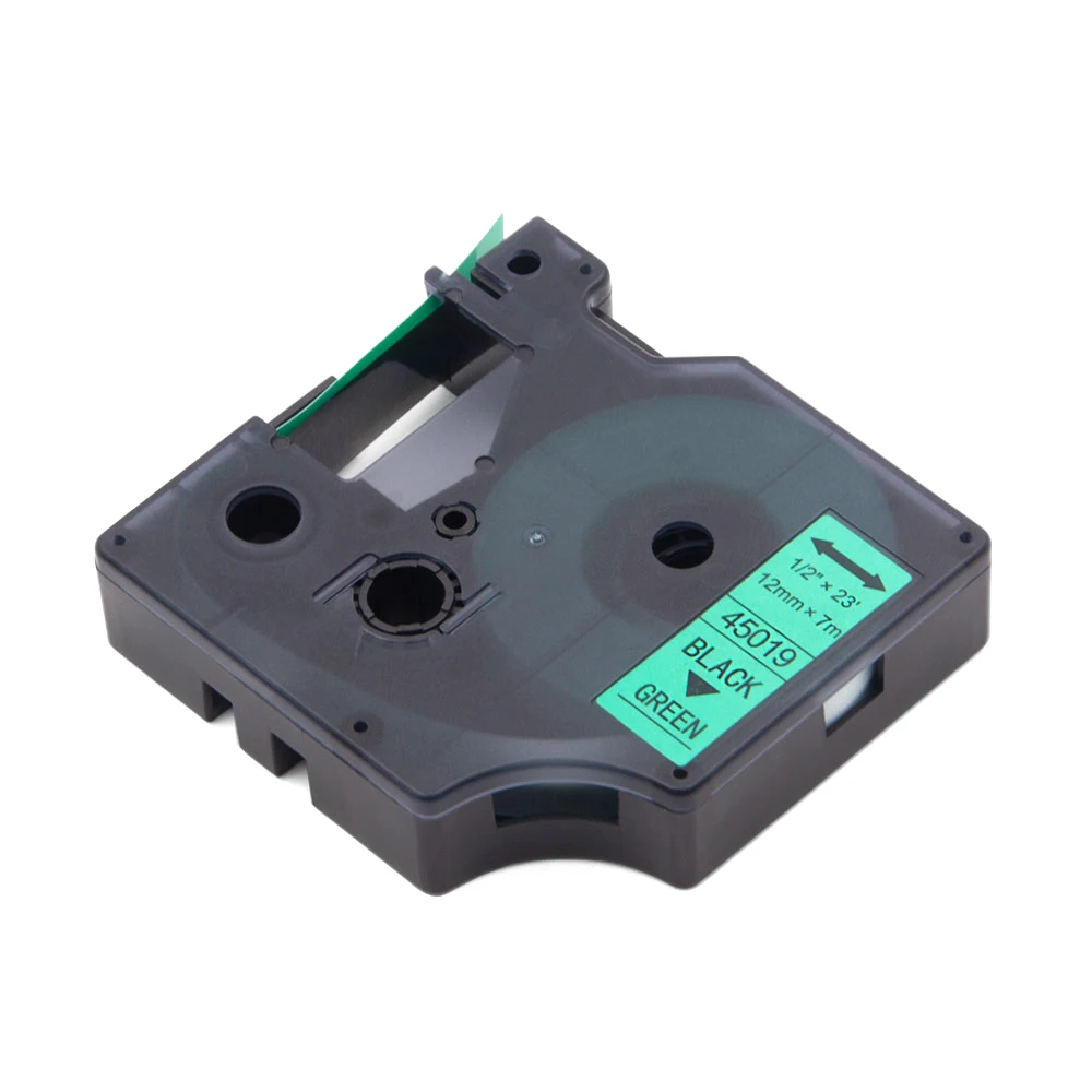 Absonic 2PCS 12mm Refills Tape DYMO D1 45019 Black on Green Compatible Dymo LabelManager PnP 160 220P 360D 450D Printer Maker | Компьютеры