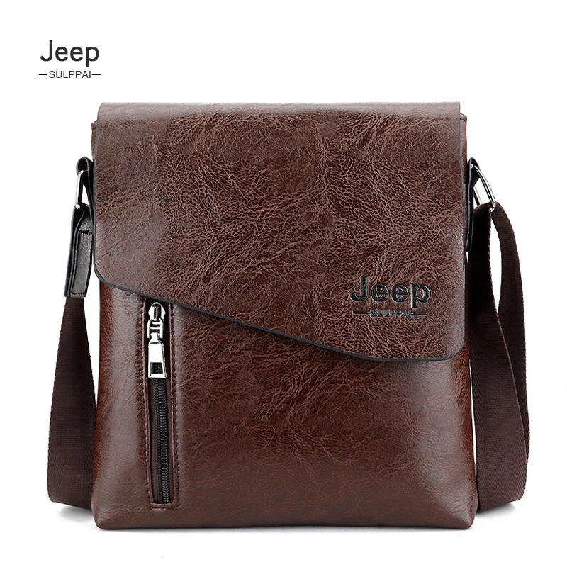 JEEP Sulppai мужская сумка мессенджер вертикальная кожаная деловой мужской портфель