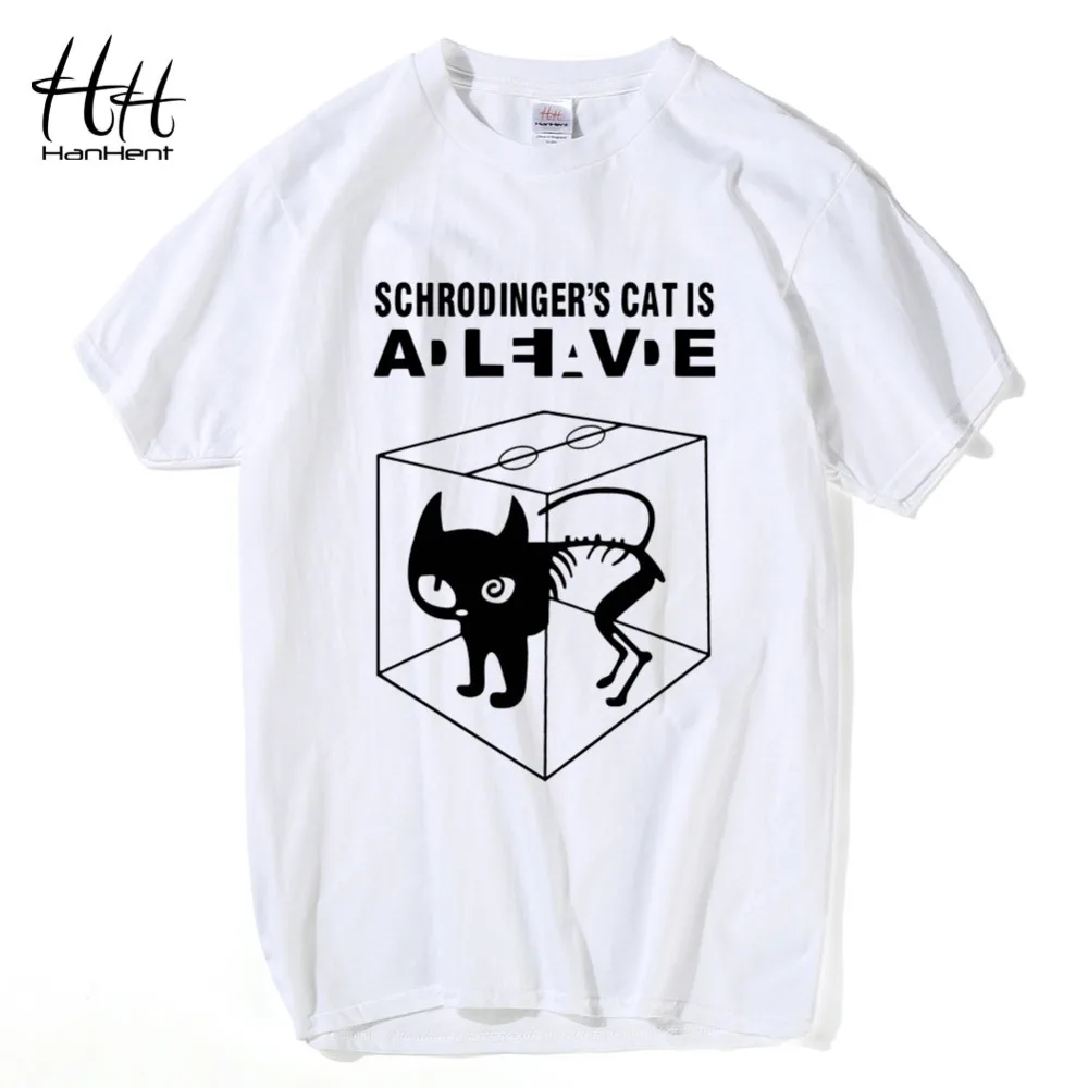HanHent 2017 мужские модные футболки Schrodinger's Cat The Big Bang Theory хлопковые с короткими