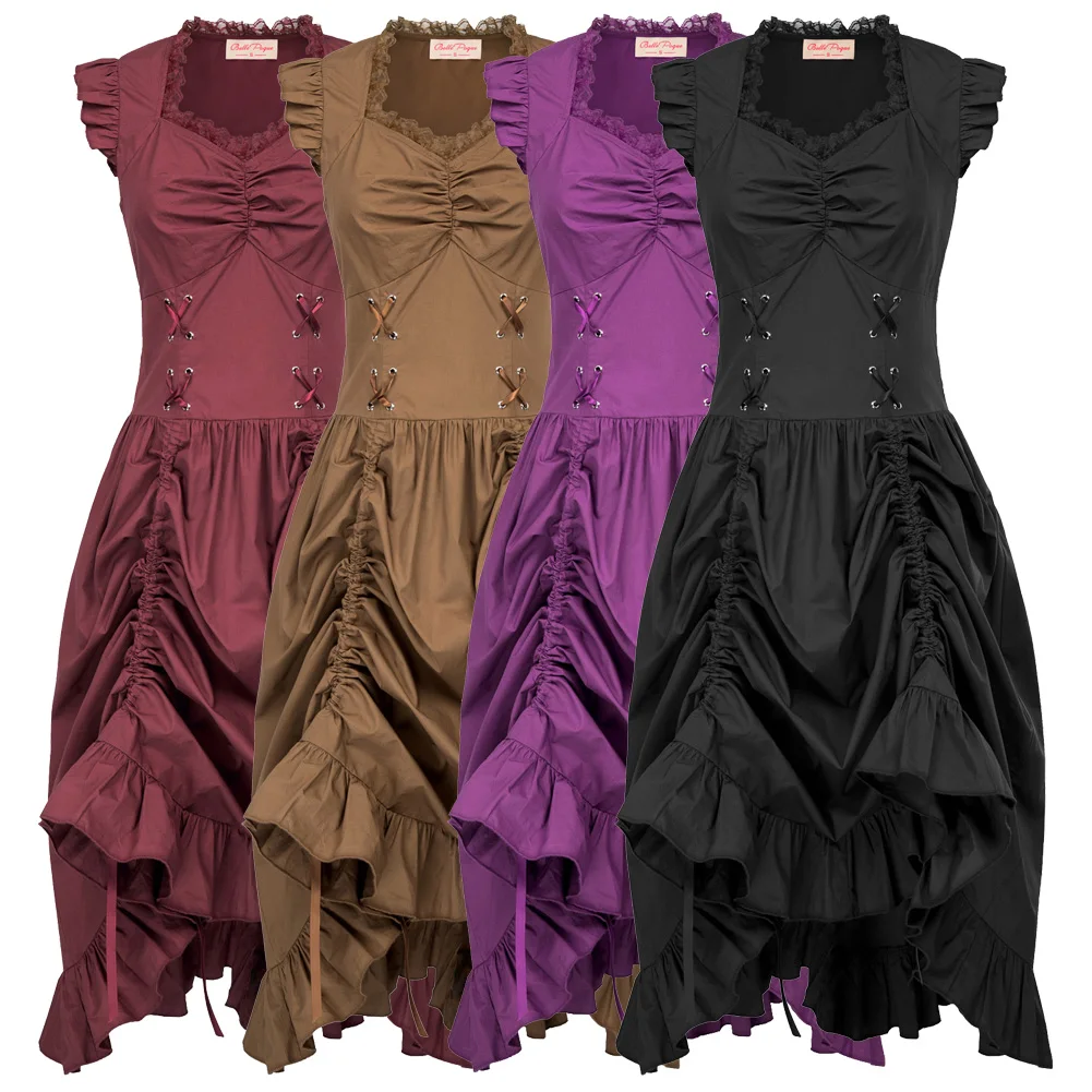 Винтажное женское платье без рукавов с v образным вырезом Ретро готическое