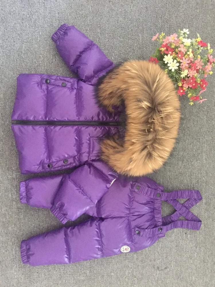 Шоколадный зимний комбинезон для маленьких мальчиков 90% утиного пуха верхняя