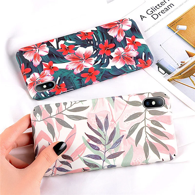 Lovebay чехол для телефона iPhone 6 6s 7 8 Plus X XR XS Max мультяшный красивый цветок тропический