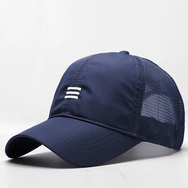 mesh navy blue Мужская кепка большого размера, летняя мужская кепка, сетчатая Кепка, Мужская кепка, быстро сохнет, s M 55-60 см L 60-65 см - Цвет: mesh navy blue