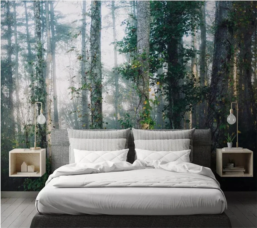Beibehang пользовательские обои 3d фрески papel de parede Nordic wind fog forest background wall гостиная