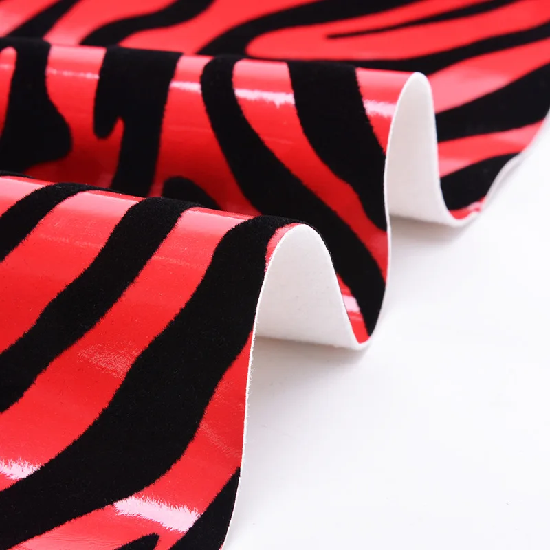 Искусственная кожа с узором зебры искусственный мех Флокированная Декоративная