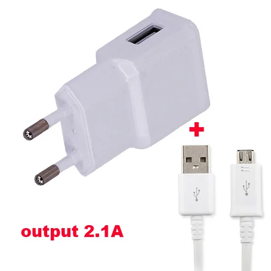 Адаптер питания Мобильный телефон EU дорожное зарядное устройство 2 1a + USB-кабель