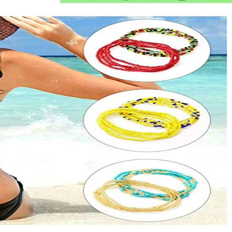 Модный браслет ручной работы с рисовыми бусинами, цепочка на талию, двойной подарок для девочек, прямые продажи с фабрики