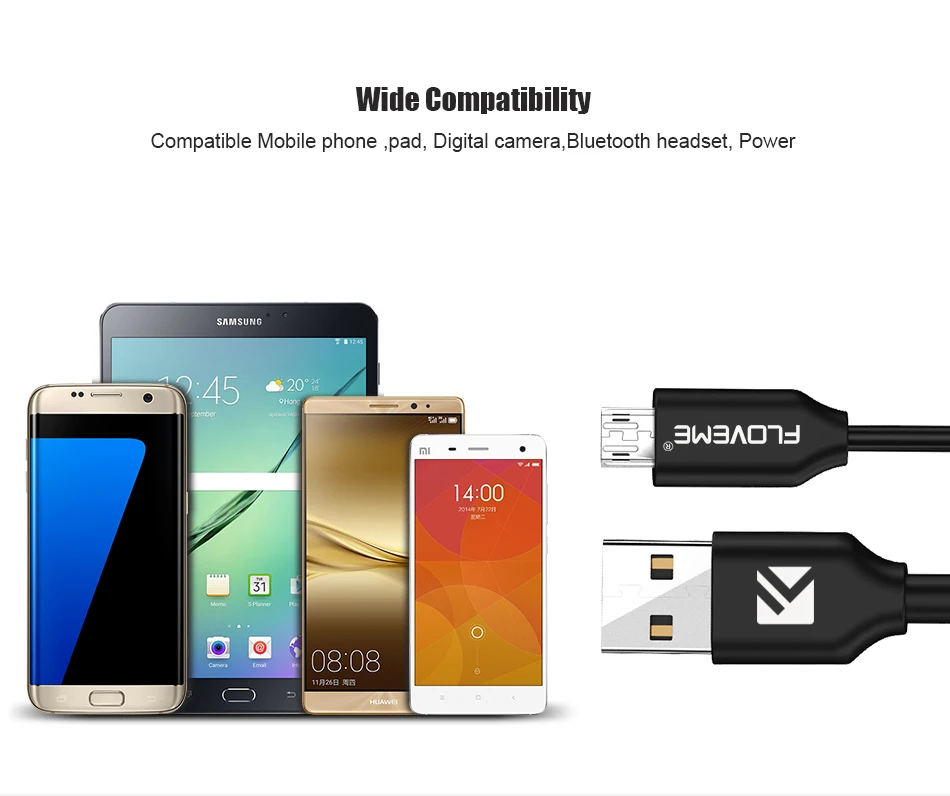 FLOVEME Micro USB кабель Реверсивный QC 3,0 Быстрая зарядка USB кабель 1 м двустороннее зарядное устройство для samsung Xiaomi huawei htc Android