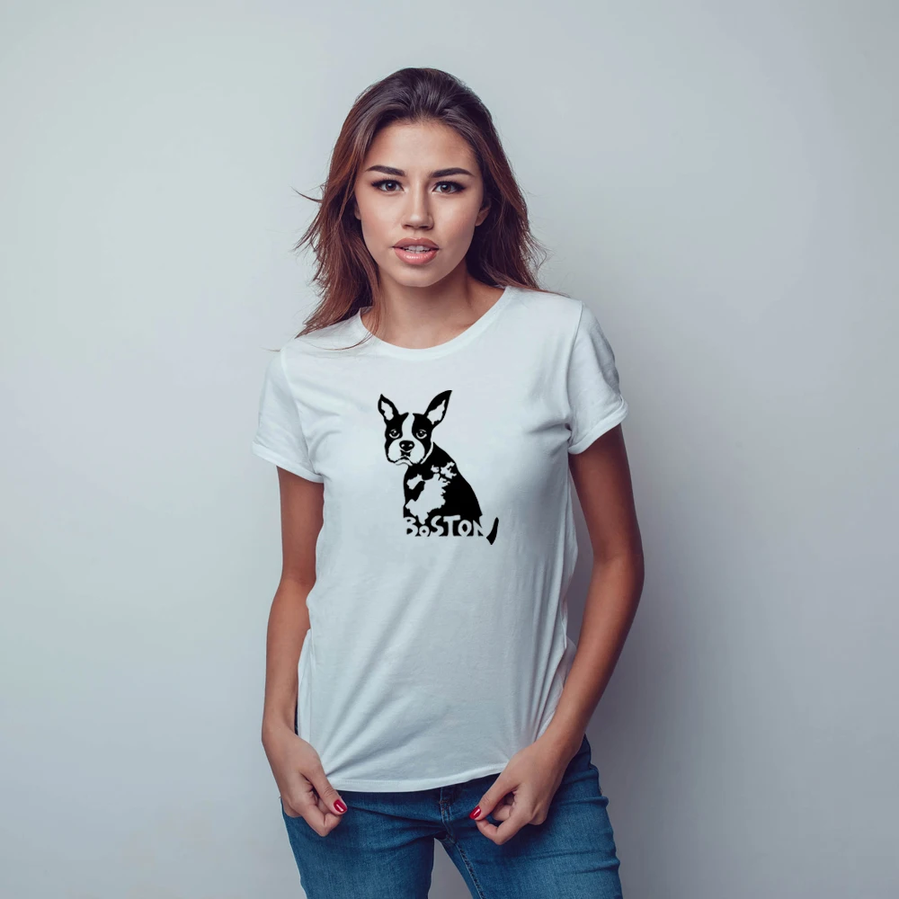 

Boston Terrier Shirt funny cotton t shirt for women dog lover Graphic Tees Hipster Tumblr Cozy tops