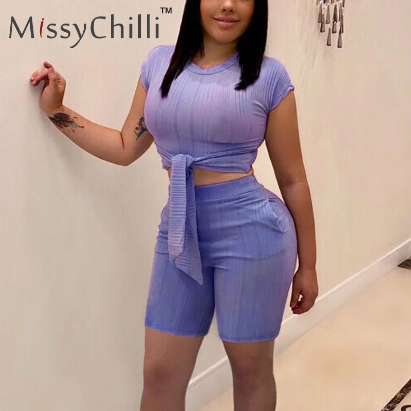 Женский трикотажный костюм MissyChilli черный короткий комбинезон на шнуровке летний