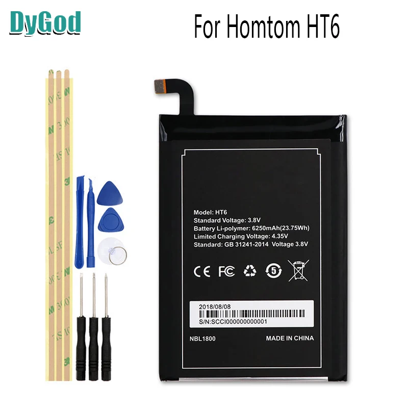 DyGod 6250mAh для Homtom HT6 Экстрим Замена батареи Bateria Batterie Мобильный телефон +